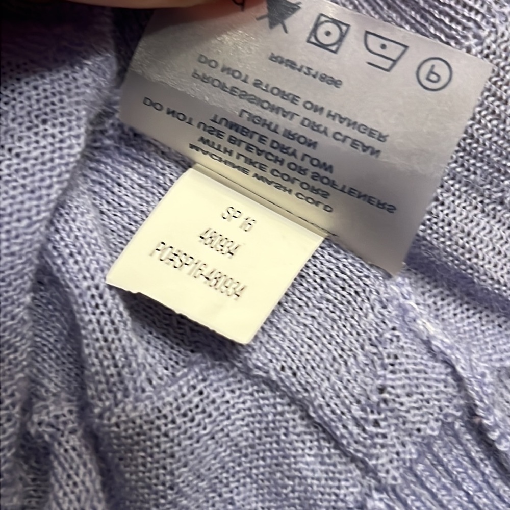 Title Nine Lightweight 100% Washable Wool Lavender Long Sleeve Cardigan Sz M EUC - Picture 6 of 9